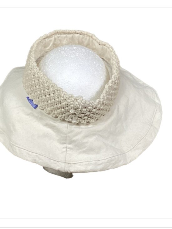 Wallaroo Open Top Floppy Wide Brim Sun Hat‎ Off White 268A main image 2